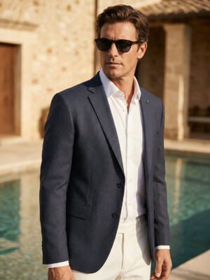 Charcoal Self Men’s Blazer (BMF-115)