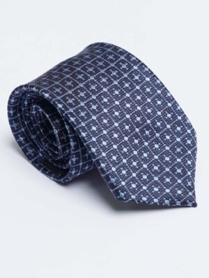 Navy Blue Designer Self Tie (TIE-1487)