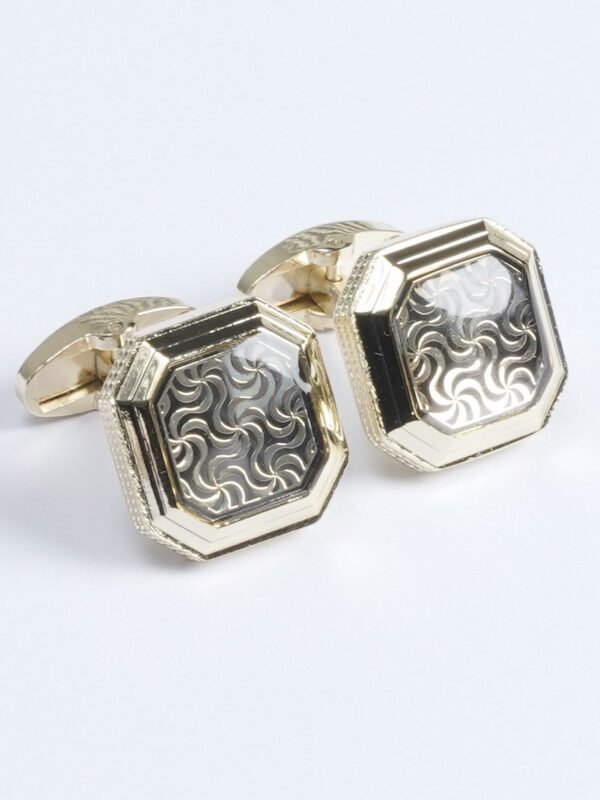585-1.jpg Golden Contrast Designer Cufflink (CUFFLINK-585)