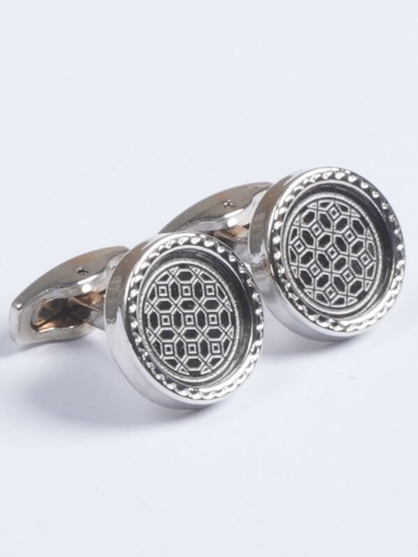 Silver Rounded Designer Cufflink  (CUFFLINK-613)