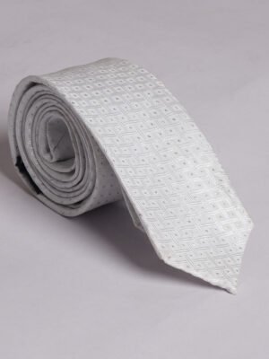 White With Silver Dots Tie (TIE-643)