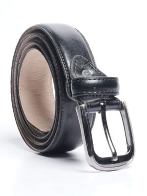 Black Plain Leather Belt (BELT-646)