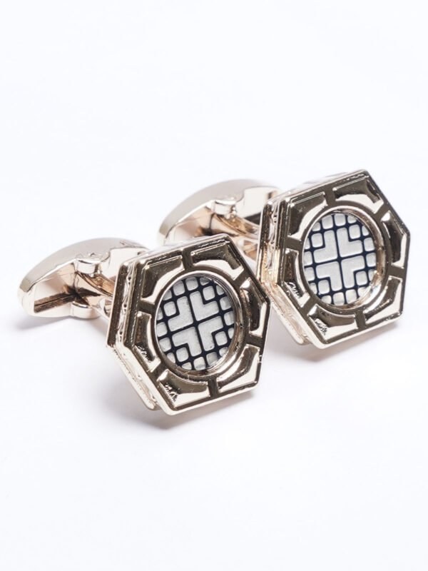 666-1_495c697b-6699-44a0-a71a-ed9893ed3217.jpg Golden Contrast Designer Cufflink (CUFFLINK-666)