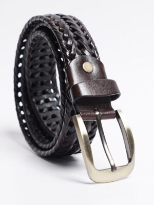 Dark Brown Braided Leather Belt (BELT-792)