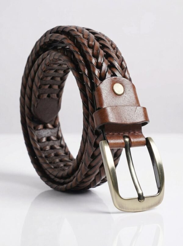 Light Brown Braided Leather Belt (BELT-951)