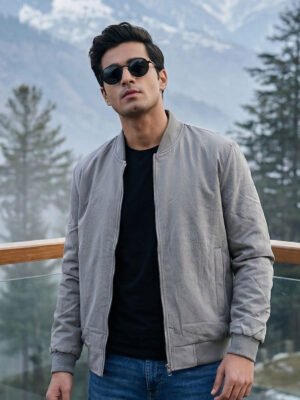 Light Grey Imported Bomber Jacket (BJ-48)