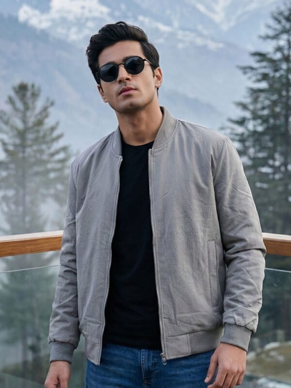 Light Grey Imported Bomber Jacket (BJ-48)
