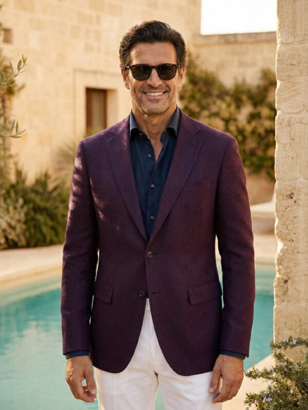Red Self Imported Men’s Blazer (BMF-105)