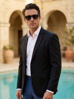 Black Plain Men’s Blazer (BMF-119)