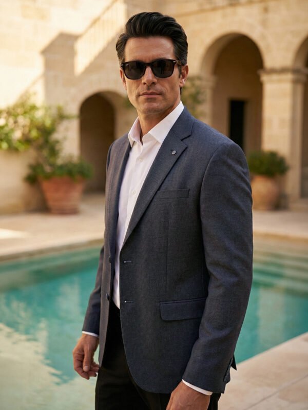 Charcoal Plain Men’s Blazer (BMF-120)