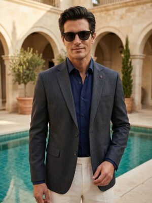 Charcoal Men’s Blazer (BMF-133)