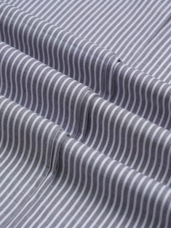 Grey & White Striped Bespoke Shirt (BSST-058)