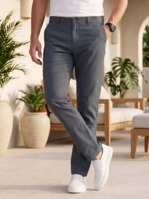 Grey Smart Fit Chino Pant-74