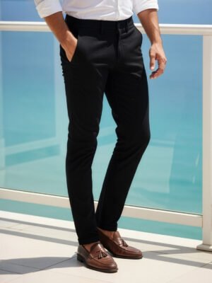 Black Straight Fit Chino Pant-68
