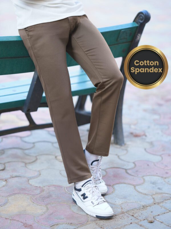 Dark Brown Straight Fit Imported Spandex Chino-60