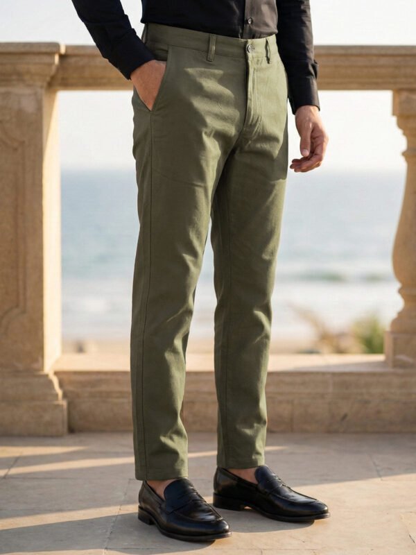 Dark Green Straight Fit Chino Pant-70