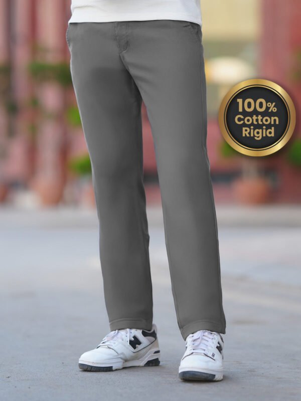 Dark Grey Straight Fit Imported 100% Cotton Chino-61