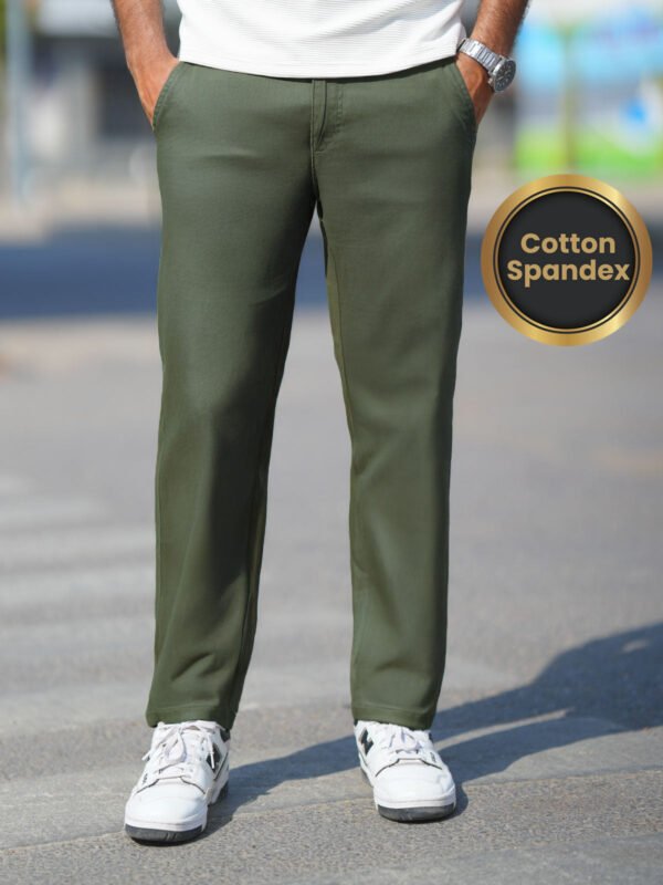 CHINOGREEN60_36134c7d-8c2e-43b2-8fd5-579aa73bb68b.jpg Green Straight Fit Imported Spandex Chino-60