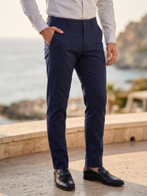 Navy Blue Straight Fit Chino Pant-71