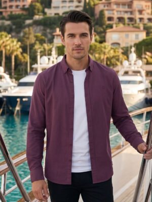 Wine Red Oxford Shirt (CSB-336)