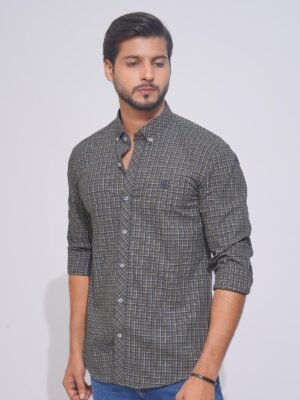 Multi Color Check Button Down Casual Shirt (CSC-118)
