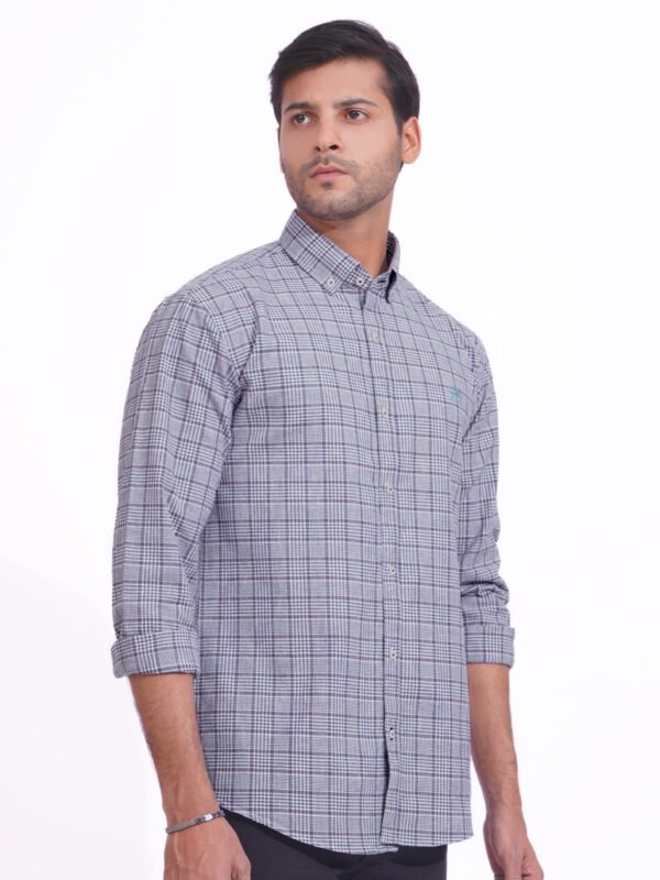 CSC180-2.jpg Light Purple Check Button Down Casual Shirt (CSC-180)