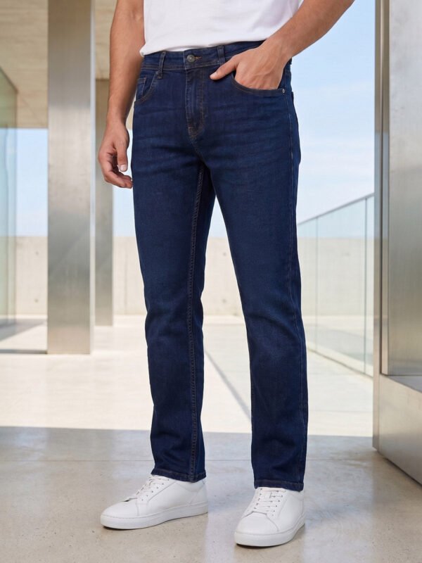 Dark Blue Straight Fit Jeans 56