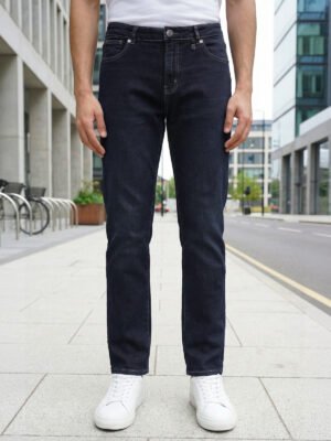 Navy Blue Straight Fit Jeans 52
