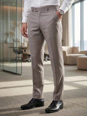Beige Plain Executive Formal Dress Pant (FDT-329)