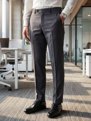 Dark Grey Plain Executive Formal Dress Pant (FDT-338)