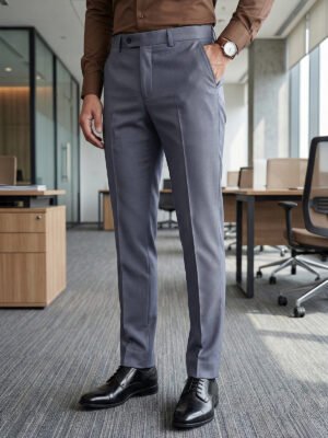 Grey Plain Executive Formal Dress Pant (FDT-339)