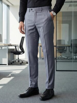Grey Plain Executive Formal Dress Pant (FDT-351)