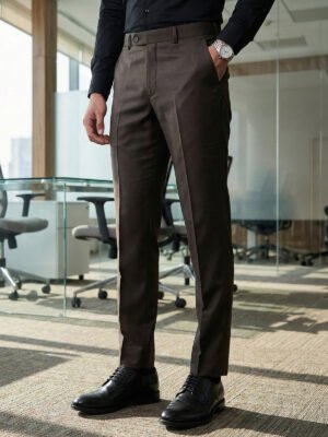 Dark Brown Plain Executive Formal Dress Pant (FDT-354)