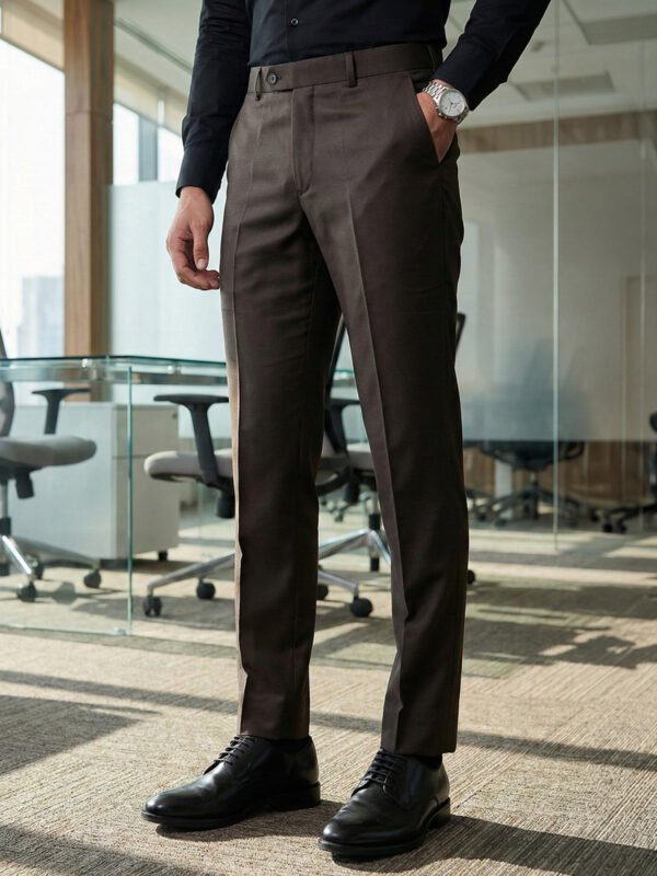 Dark Brown Plain Executive Formal Dress Pant (FDT-354)