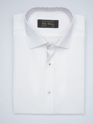 White Designer, Elite Edition, French Collar Men’s Designer Formal Shirt (FS-1729)