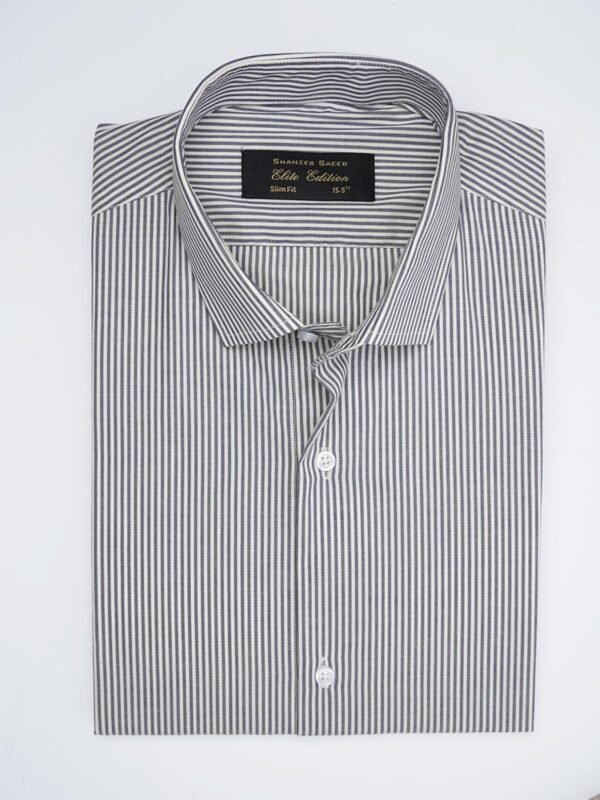 Blue & White Striped, Elite Edition, Spread Collar Men’s Formal Shirt (FS-1764)