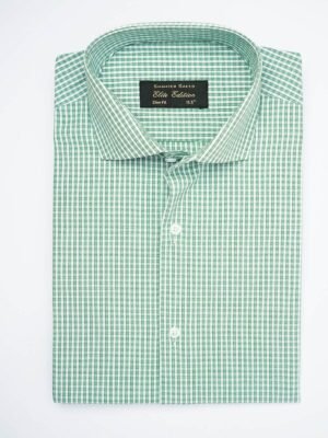 Light Green Self Micro Checkered, Elite Edition, Cutaway Collar Men’s Formal Shirt  (FS-1799)