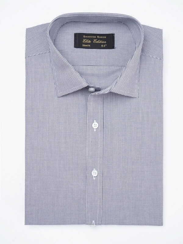 FS1815-1.jpg Navy Blue Micro Checkered, Elite Edition, French Collar Men’s Formal Shirt (FS-1815)
