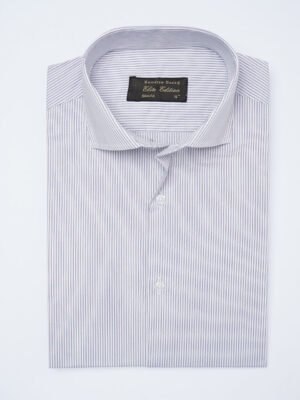 Blue & White Self Striped, Elite Edition, Cutaway Collar Men’s Formal Shirt (FS-2174)