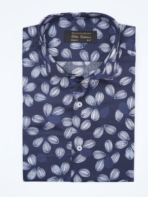 Blue Printed, Elite Edition, Cutaway Collar Men’s Formal Shirt (FS-2343)