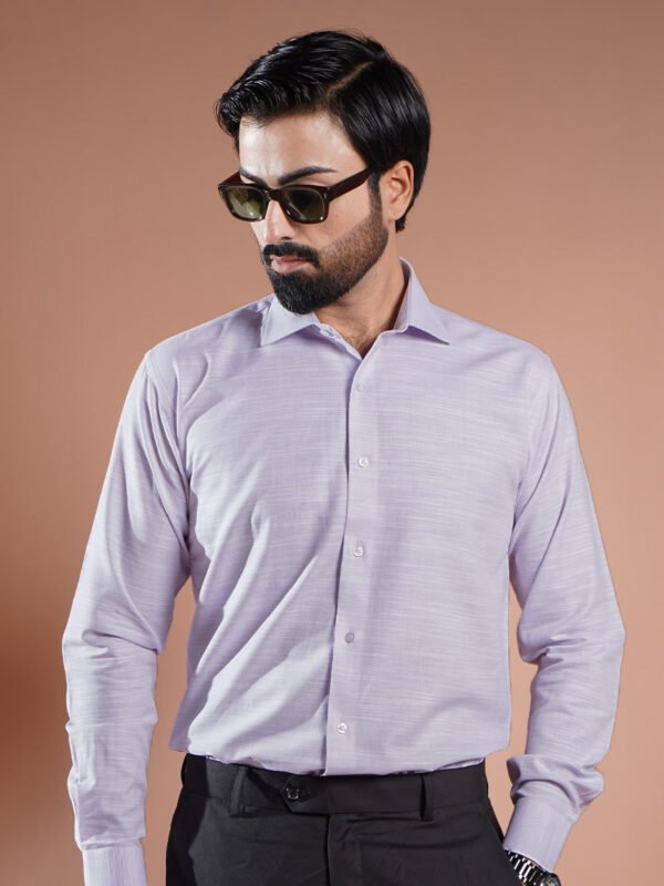 Purple Self Striped, Elite Edition, French Collar Men’s Formal Shirt (FS-2359)