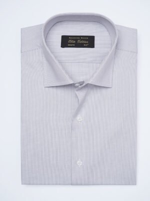 Grey Self Striped, Elite Edition, French Collar Men’s Formal Shirt (FS-2372)