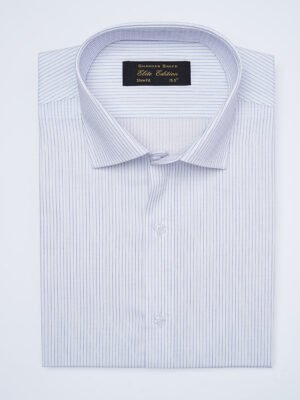 Blue Self Striped, Elite Edition, French Collar Men’s Formal Shirt (FS-2373)