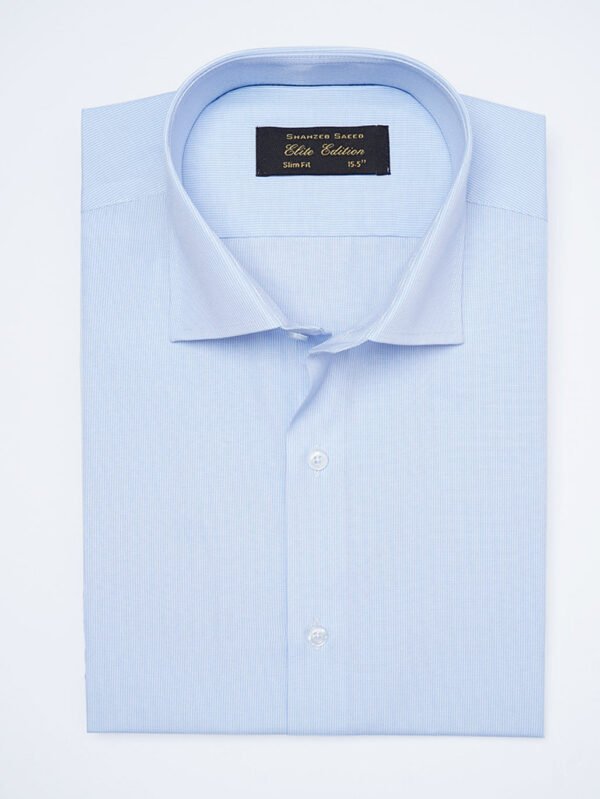 Blue Self Striped, Elite Edition, French Collar Men’s Formal Shirt (FS-2379)