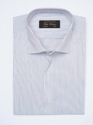 Blue Self Striped, Elite Edition, French Collar Men’s Formal Shirt (FS-2381)