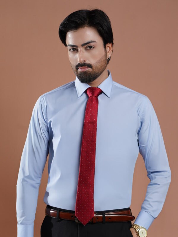 Sky Blue Plain, French Collar, Elite Edition, Men’s Formal Shirt (FS-2404)