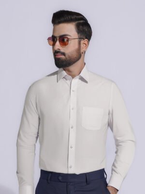 Off White Plain, Cutaway Collar, Men’s Elite Edition, Formal Shirt (FS-2485)