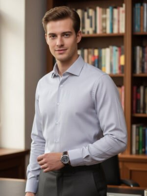 Grey Plain, Cutaway Collar, Elite Edition, Men’s Formal Shirt (FS-2589)