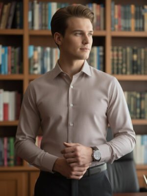 Beige Plain, Cutaway Collar, Elite Edition, Men’s Formal Shirt (FS-2592)