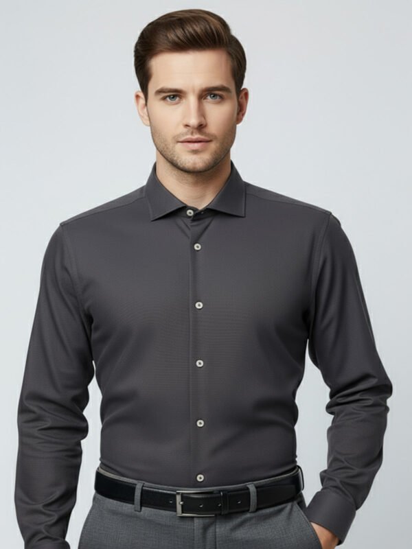 Charcoal Plain, Cutaway Collar, Elite Edition, Men’s Formal Shirt (FS-2594)